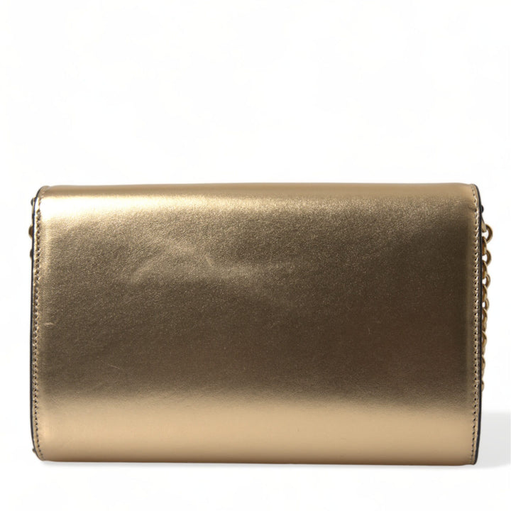 Dolce & Gabbana Metallic Gold Lambskin Leather Crossbody Mini Bag