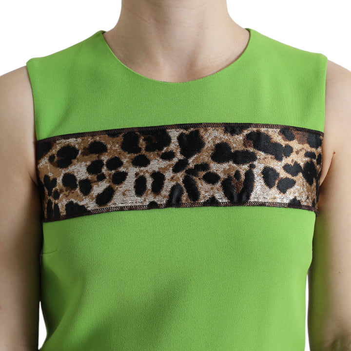 Dolce & Gabbana Apple Green Sleeveless Panelled Shift Dress