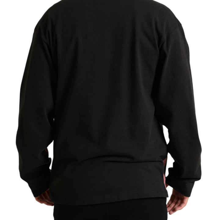 Dolce & Gabbana Black Embellished Crewneck Pullover Sweater