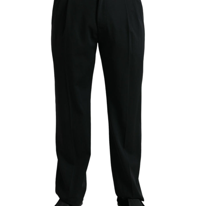 Dolce & Gabbana Black Wool Formal Straight Fit Dress Pants