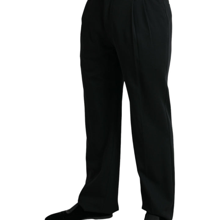 Dolce & Gabbana Black Wool Formal Straight Fit Dress Pants