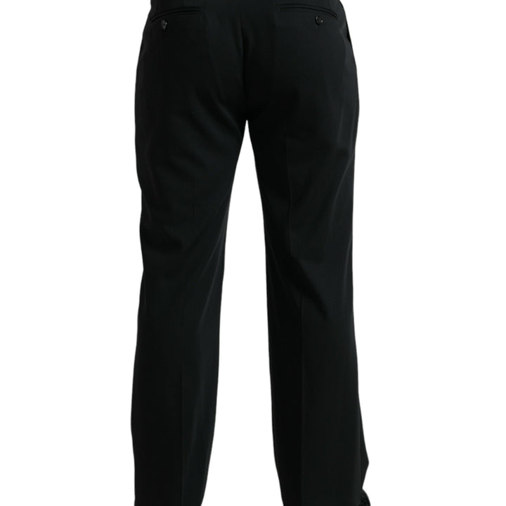 Dolce & Gabbana Black Wool Formal Straight Fit Dress Pants