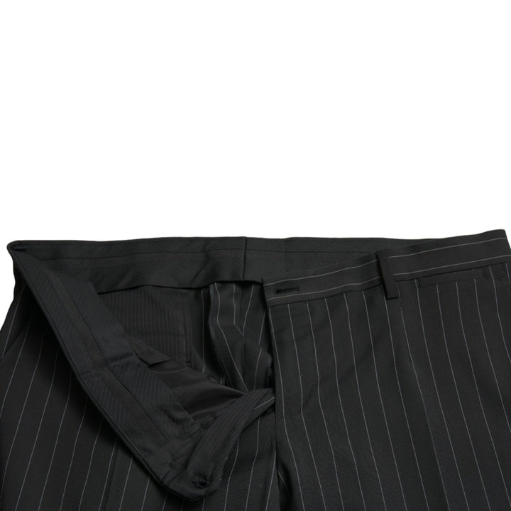 Dolce & Gabbana Black Striped slim fit Formal Pants