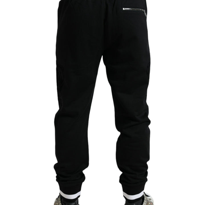 Dolce & Gabbana Black Cotton Logo Sweatpants Jogging Pants