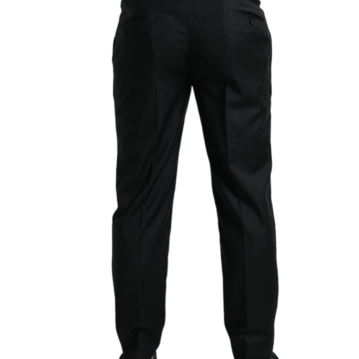 Dolce & Gabbana Black Wool Slim Fit Formal Trouser Dress Pants