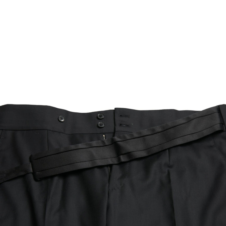 Dolce & Gabbana Black Wool Slim Fit Formal Trouser Dress Pants