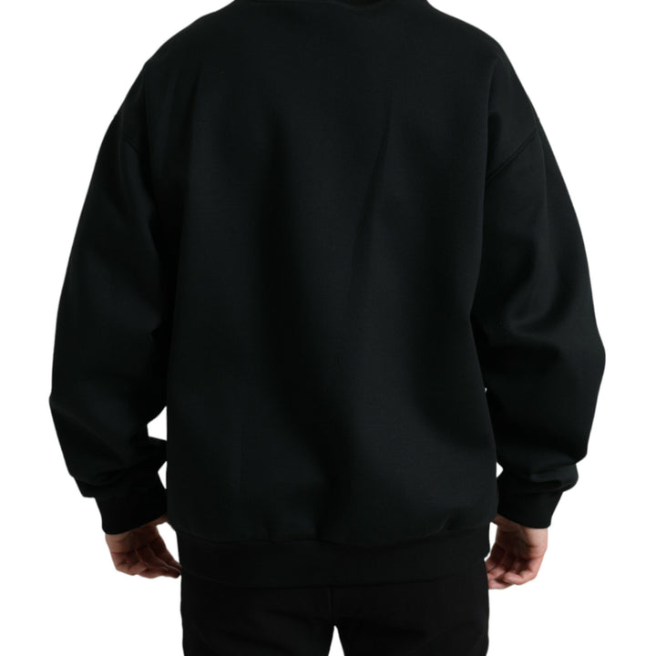 Dolce & Gabbana Black Logo Crystal Pullover Sweater