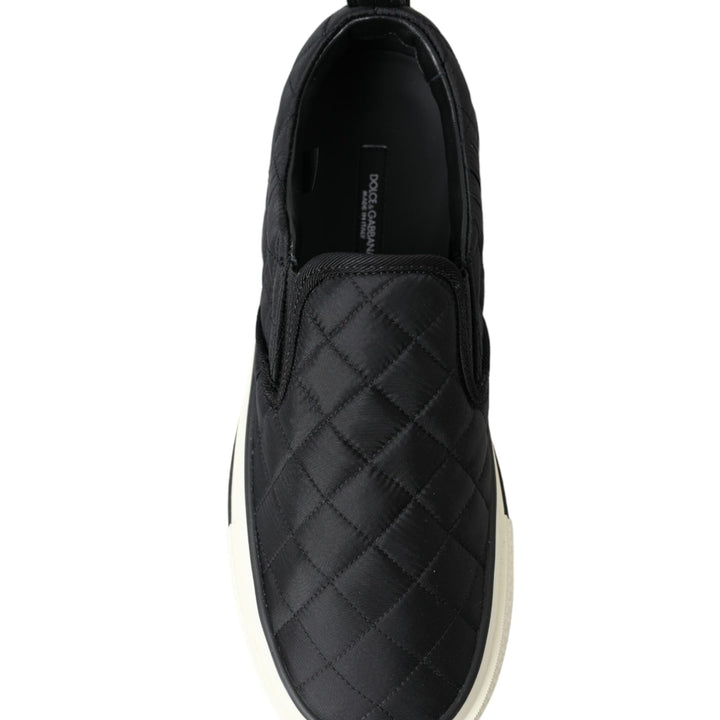 Dolce & Gabbana Black Quilted Slip On Low Top Sneakers Shoes