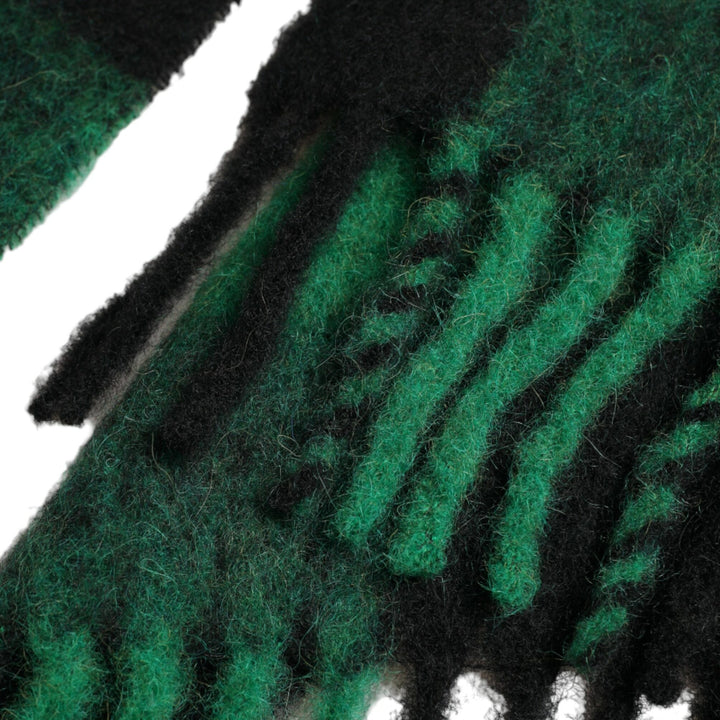 Dolce & Gabbana Black Green Buffalo Check Poncho Coat Jacket