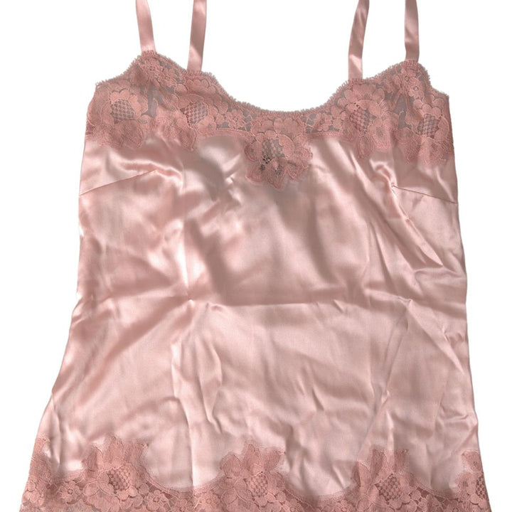 Dolce & Gabbana Antique Rose Lace Silk Camisole Top Underwear