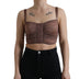 Dolce & Gabbana Brown Viscose Bustier Sleeveless Cropped Top