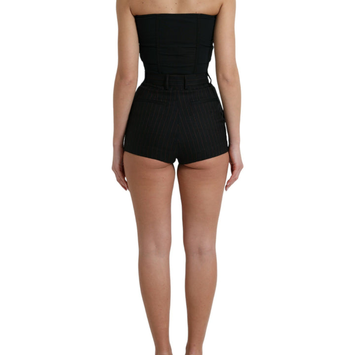 Dolce & Gabbana Black Bustier Romper Bodycom Jumpsuit Dress
