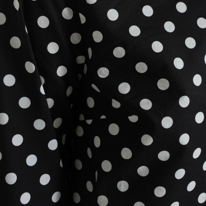 Dolce & Gabbana Black White Polka Dot Nylon Shift Mini Dress