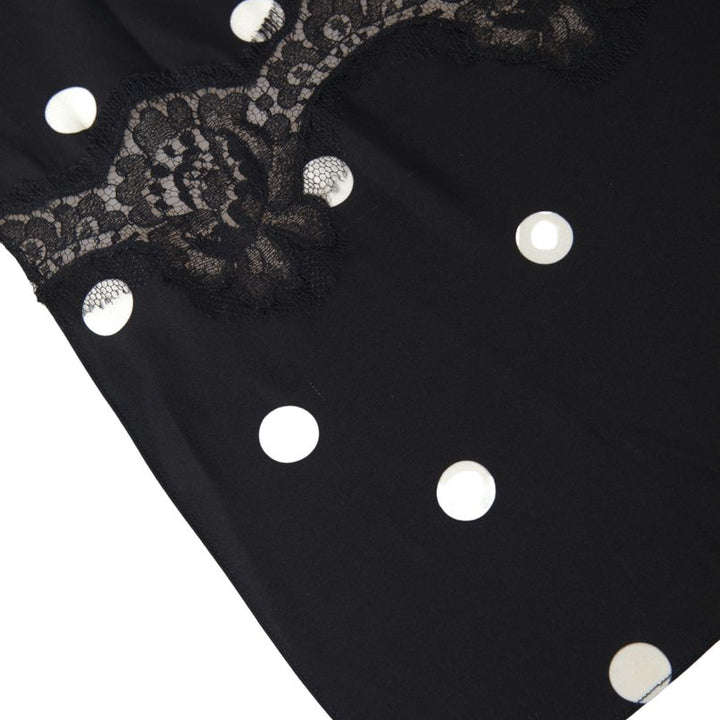 Dolce & Gabbana Black Polka Dots Silk Shawl Foulard Scarf