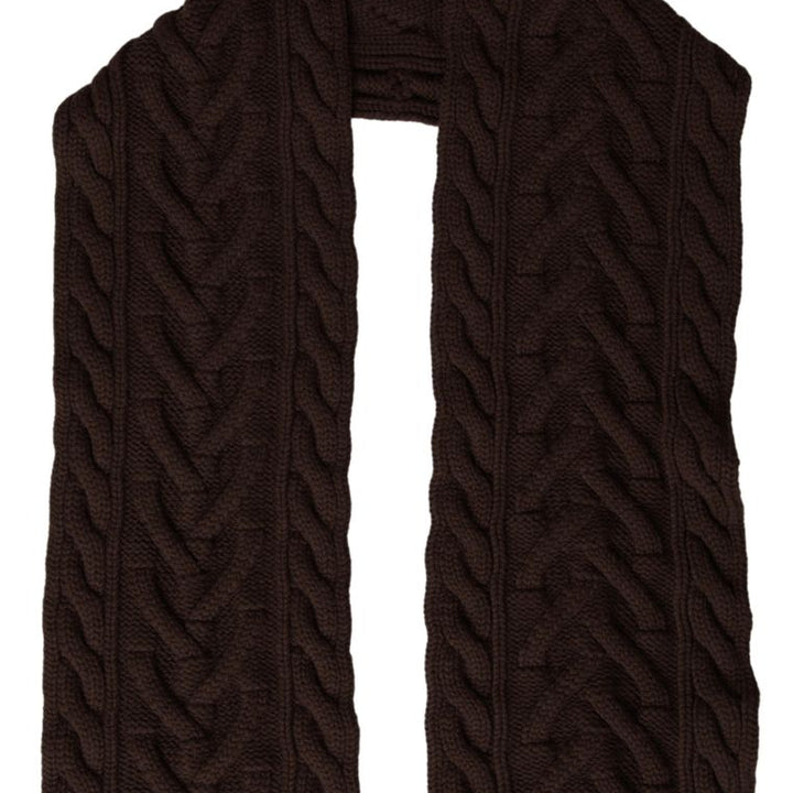 Dolce & Gabbana Brown Cashmere Knit Neck Wrap Shawl Scarf