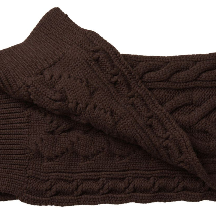 Dolce & Gabbana Brown Cashmere Knit Neck Wrap Shawl Scarf