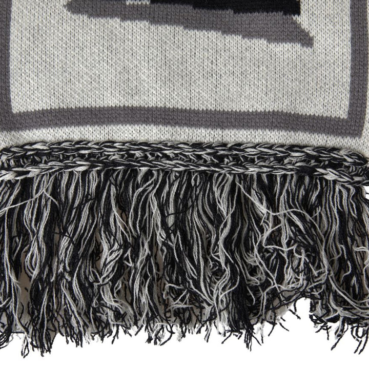 Dolce & Gabbana Gray Cashmere Knitted Wrap Shawl Fringe Scarf