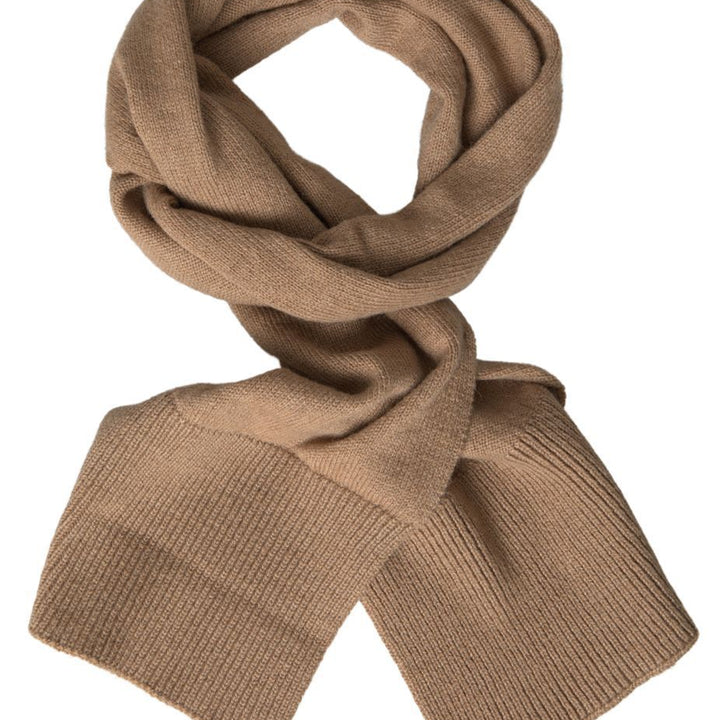 Dolce & Gabbana Brown Knitted Camel Wrap Shawl Foulard Scarf