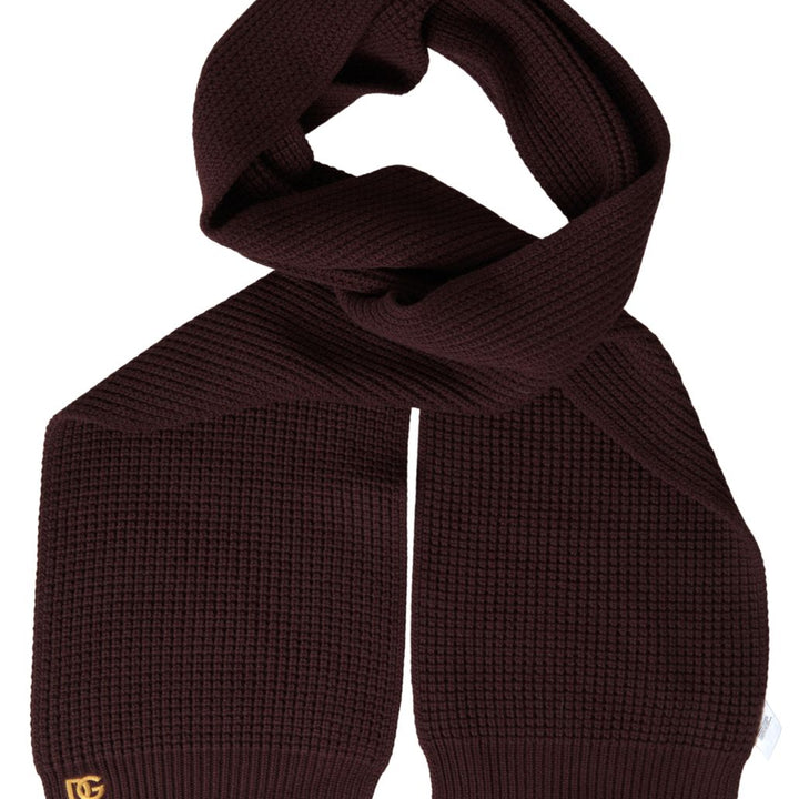 Dolce & Gabbana Brown Cashmere Knitted Neck Wrap Shawl Scarf