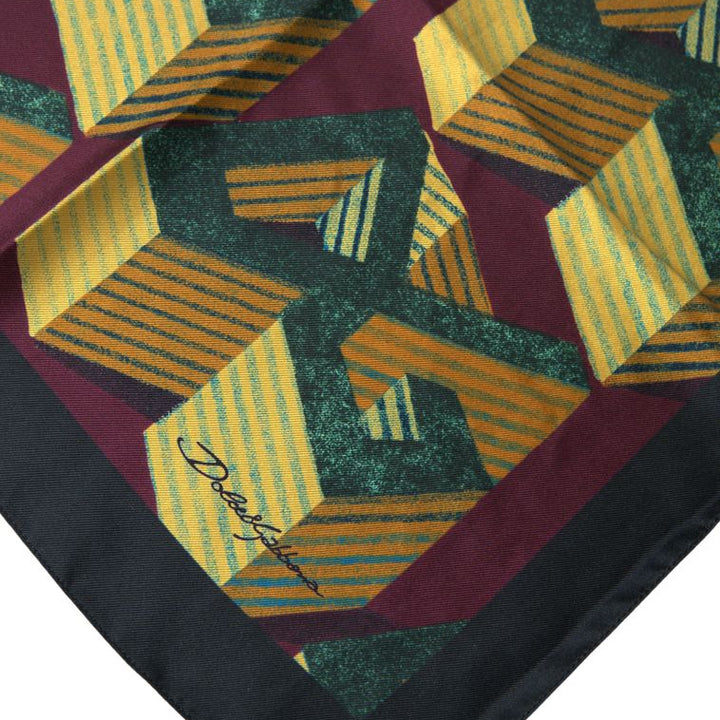 Dolce & Gabbana Multicolor Printed Square Handkerchief Scarf