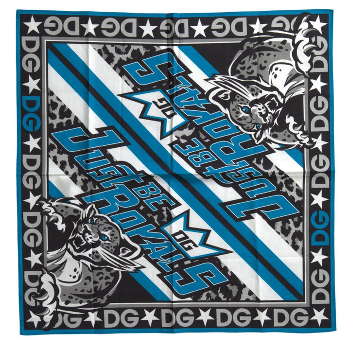 Dolce & Gabbana Multicolor DG Royals Square Handkerchief Scarf