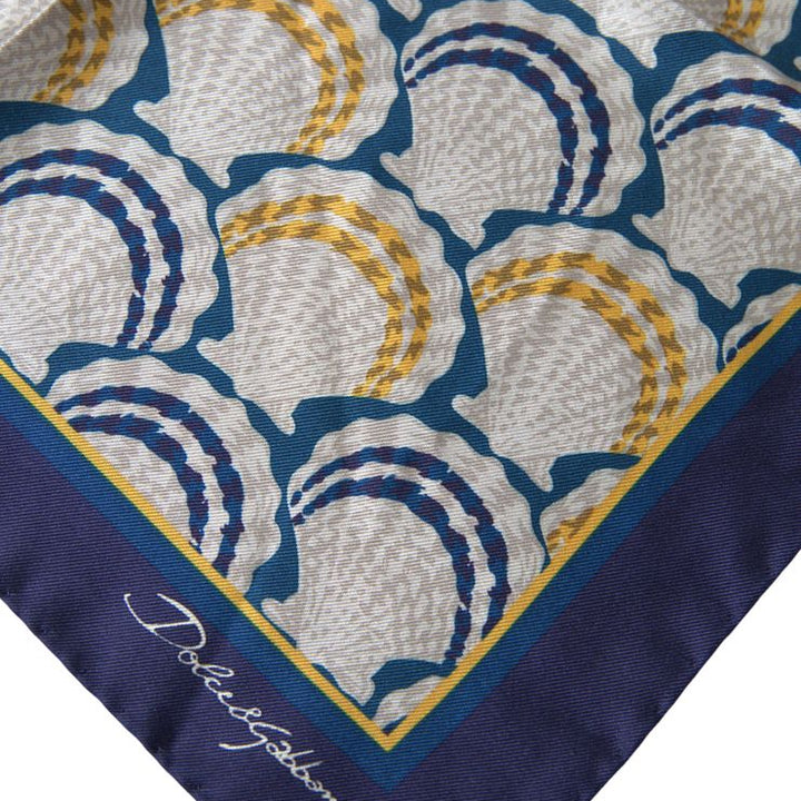 Dolce & Gabbana Multicolor Shell Silk Square Handkerchief Scarf