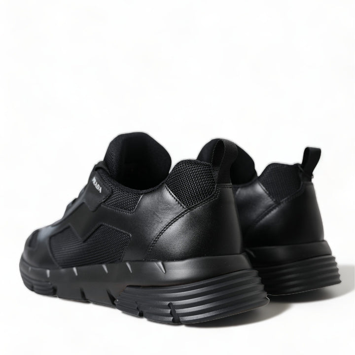 Prada Black Mesh Panel Low Top Twist Trainers Sneakers Shoes