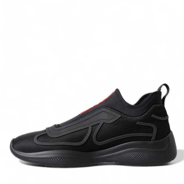 Prada Black Technical Bike Knit Slip On Men Sneakers Shoes