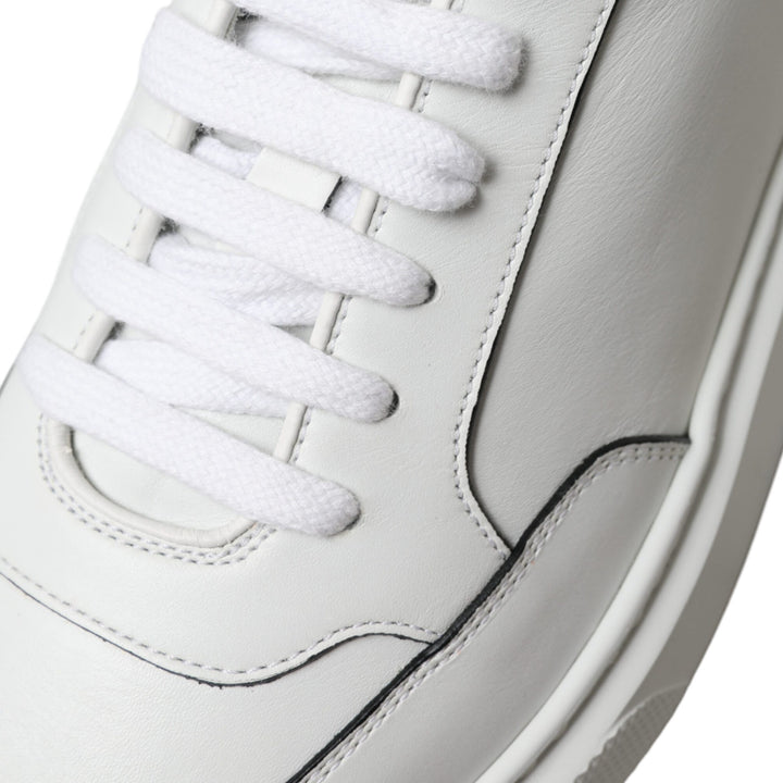 Prada White Leather Montana Low Top Lace Up Sneakers Shoes