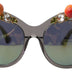 Dolce & Gabbana Gray DG4283B Crystals Orange Appliques Sunglasses