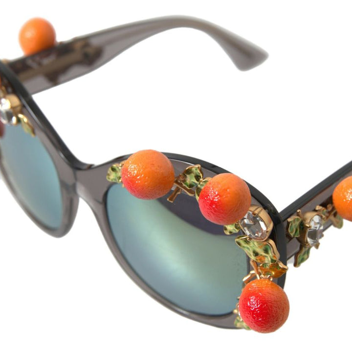 Dolce & Gabbana Gray DG4283B Crystals Orange Appliques Sunglasses