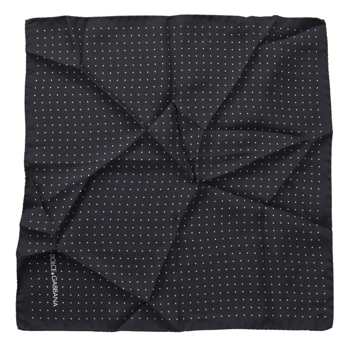 Dolce & Gabbana Black Polka Dots Silk Square Handkerchief Scarf