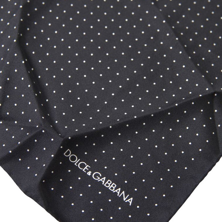 Dolce & Gabbana Black Polka Dots Silk Square Handkerchief Scarf