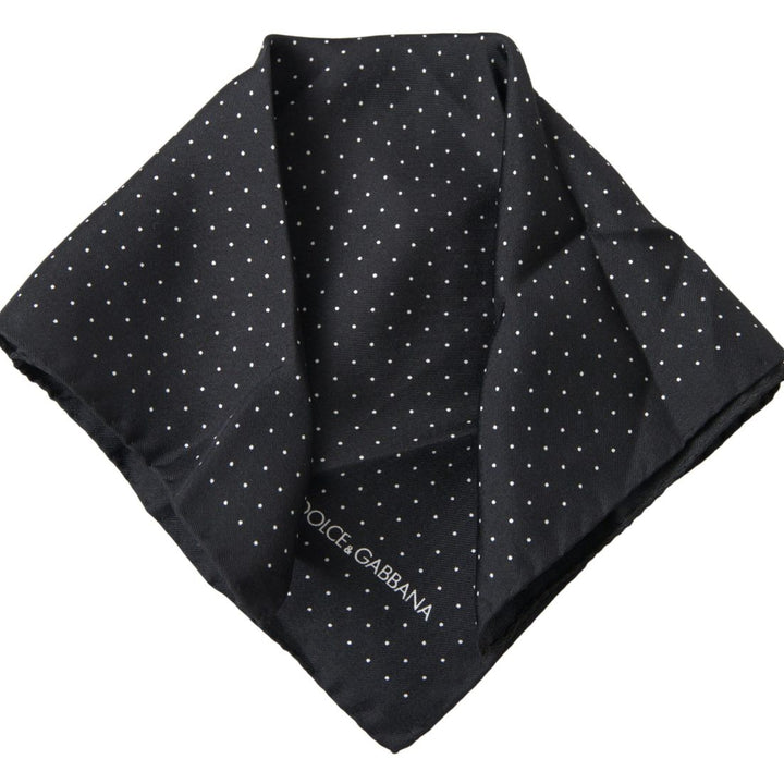 Dolce & Gabbana Black Polka Dots Silk Square Handkerchief Scarf