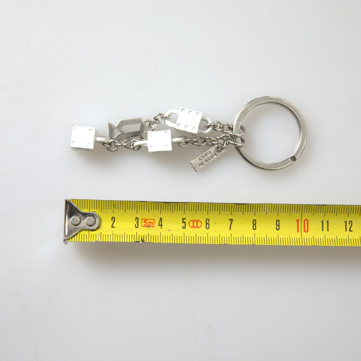 Dolce & Gabbana Silver Tone Metal DG Logo Engraved Keyring Keychain