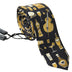 Dolce & Gabbana Black Yellow Musical Instrument Print Necktie Tie