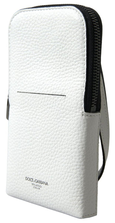 Dolce & Gabbana White Leather Purse Crossbody Sling Phone Bag