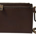 Dolce & Gabbana Brown Leather Zip Logo Keyring Coin Purse Wallet