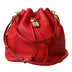 Dolce & Gabbana Red Leather Claudia Drawstring Bucket Women Bag