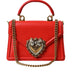 Dolce & Gabbana Red Leather DEVOTION Gold Heart Shoulder Borse Bag