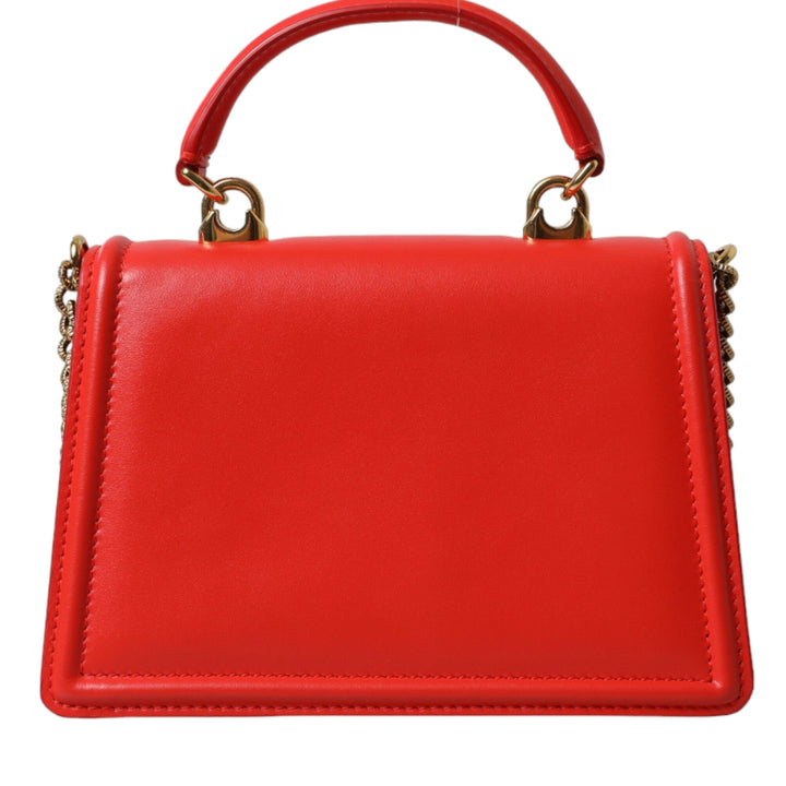 Dolce & Gabbana Red Leather DEVOTION Gold Heart Shoulder Borse Bag