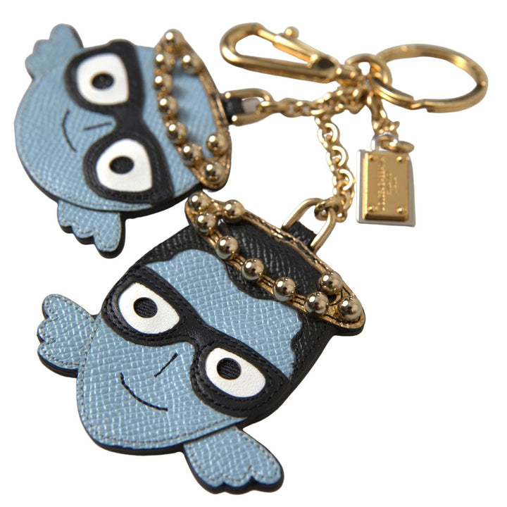 Dolce & Gabbana Blue Angel Leather Dominico Stefano Keyring Keychain