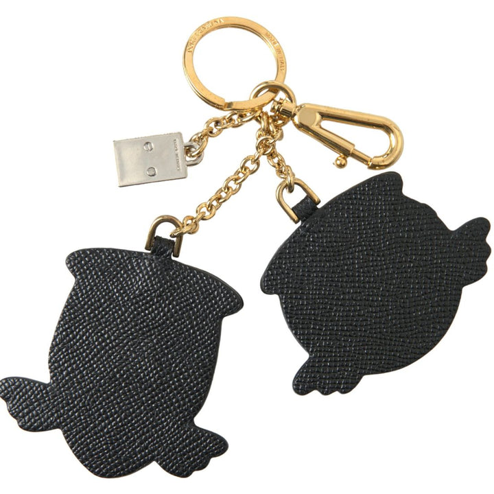 Dolce & Gabbana Blue Angel Leather Dominico Stefano Keyring Keychain