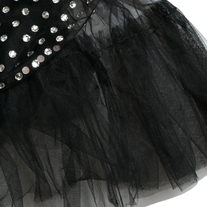 Dolce & Gabbana Black Crystal Embellished A-line Gown Dress