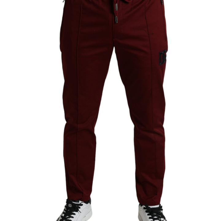 Dolce & Gabbana Maroon Jogging Cotton Stretch Men Jogger Pants