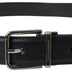 Dolce & Gabbana Black Leather Silver Metal Buckle Women Belt