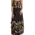 Dolce & Gabbana Multicolor Floral Chiffon Tiered Maxi Dress