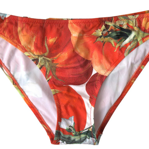 Dolce & Gabbana Orange Pumpkin Beachwear Bikini Bottom Swimwear