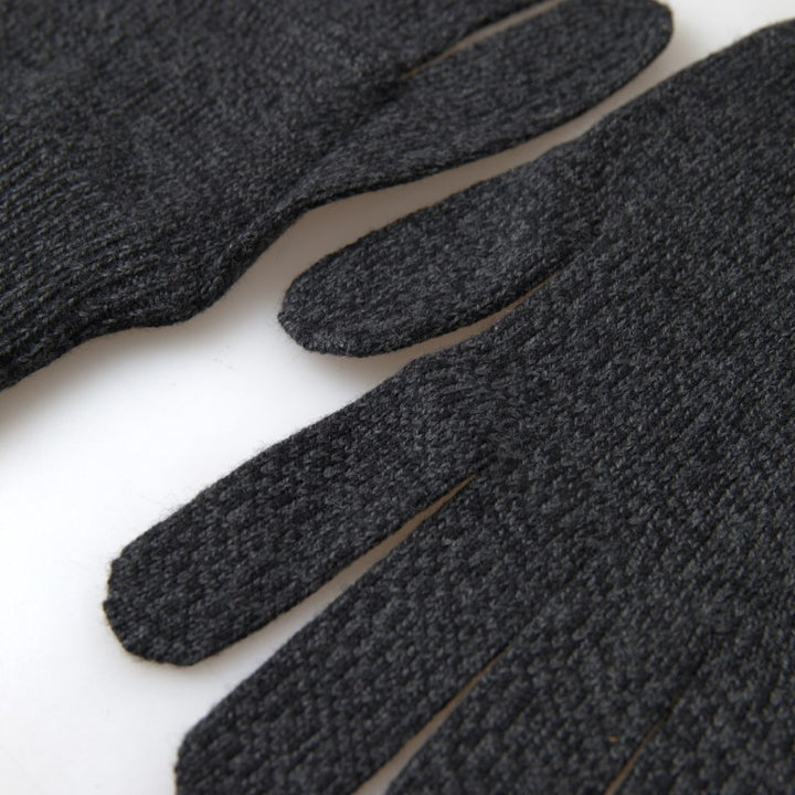 Dolce & Gabbana Gray Virgin Wool Knit Hands Mitten Men Gloves