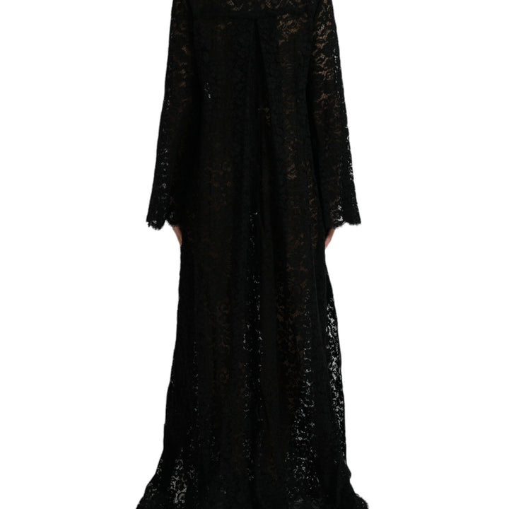 Dolce & Gabbana Black Lace Crystal Embellished Shift Dress